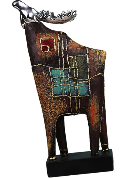 Geyik Heykelciği Yaratıcı El Sanatları Soyut Heykel Ofis Otel Masaüstü 17X11.5X34.5CM (Yurt Dışından) fiyatları
