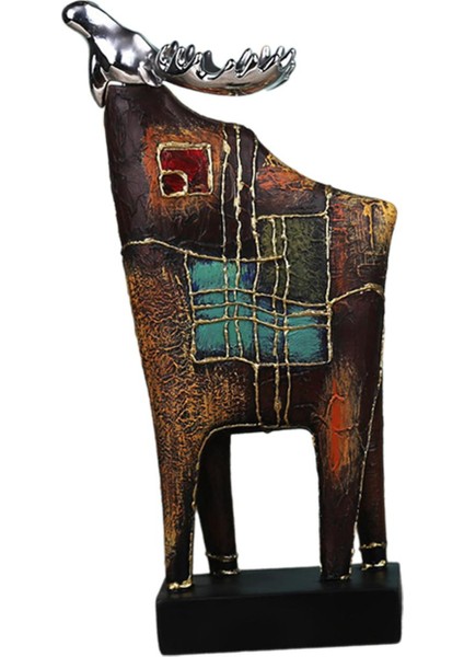 Geyik Heykelciği Yaratıcı El Sanatları Soyut Heykel Ofis Otel Masaüstü 17X11.5X34.5CM (Yurt Dışından) fırsatları