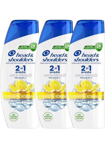 Head & Shoulders Şampuan Limon Ferahlığı 2in1 330 Ml X3adet