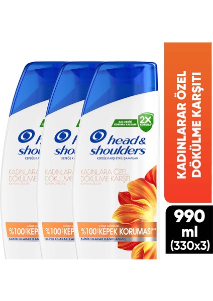 Head & Shoulders Kadınlara Özel Dkulme ve Kepek Kaşıtı Kafen Etkili Şampuan 330 ml x 3 Adet