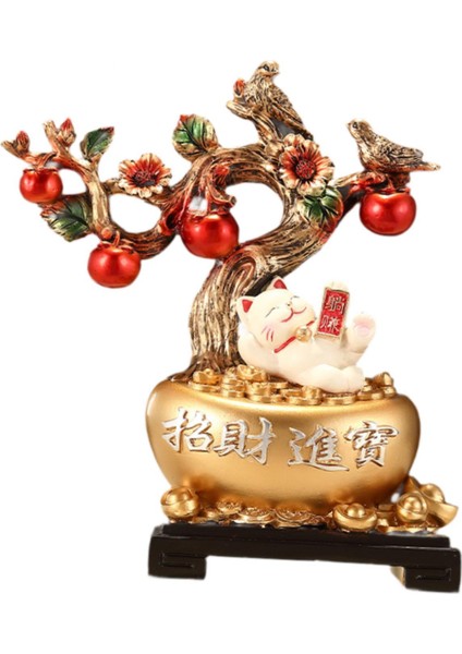 Reçine Kedi ve Ağaç Heykeli Ev Dekoru Yatak Odası Kitaplık Eve Taşınma Hediyesi (Yurt Dışından) fiyatları