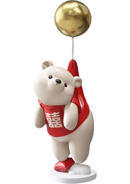 Modern Ayı Heykelcik Heykel Reçine Heykel Dolap Odası Kırmızı (Yurt Dışından)