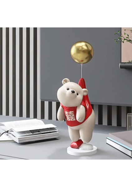 Modern Ayı Heykelcik Heykel Reçine Heykel Dolap Odası Kırmızı (Yurt Dışından) fiyatları