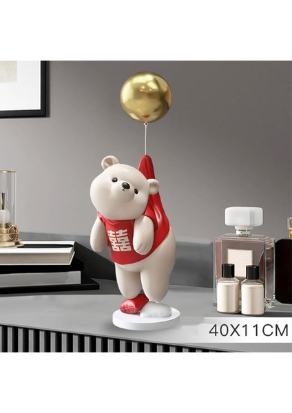 Modern Ayı Heykelcik Heykel Reçine Heykel Dolap Odası Kırmızı (Yurt Dışından) modelleri