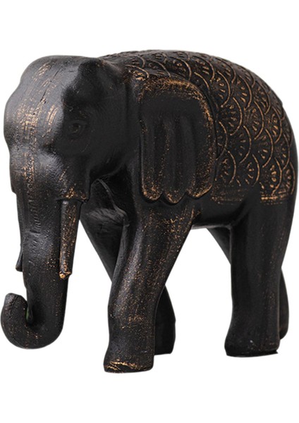 Koleksiyonluk Figür Süsleme Dekoratif Reçine Fil Heykeli Hayvan Heykeli Siyah (Yurt Dışından) modelleri