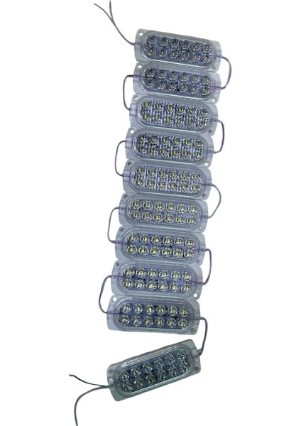 12V 12 Ledli Çakar Animasyonlu Modül - Beyaz