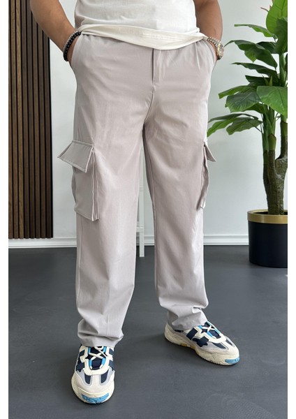 Erkek Ince Baggy Kalıp Kargo Pantolon Gri EDW173 modelleri