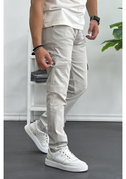 Erkek Yan Cepli Kargo Pantolon Taş EDW184 fırsatları