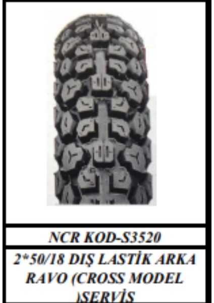 Dış 2*50*18 Ravo Cross Servis fiyatları