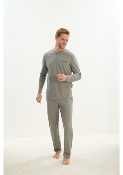 Erkek Uzun Kol Yeşil Pijama Takım C8T2N5O9