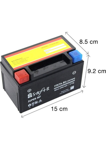 Motosiklet Scooter Asya As 150T Shark Akü 12/7 Yatık