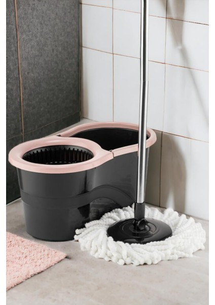 Mikrofiber Süper Mop Set 360 Temizlik Seti - Pembe