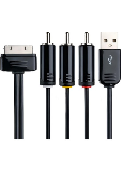 PMM224-0200 Pdmı Konnektör +3 Rca + USB A Kablo 2 Metre Otg Kablosu