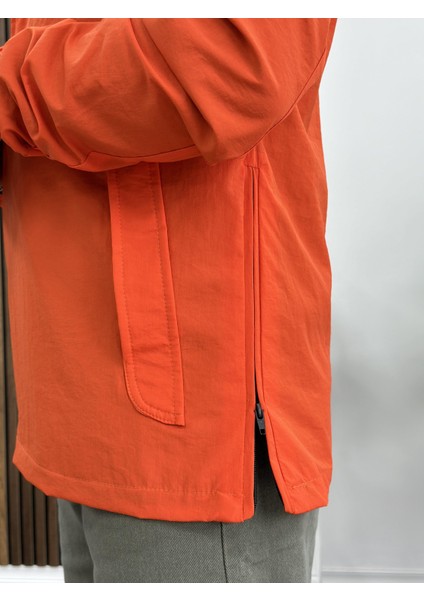 Erkek Slim Fit Kanguru Model İnce Mevsimlik Turuncu Edw077 fırsatları