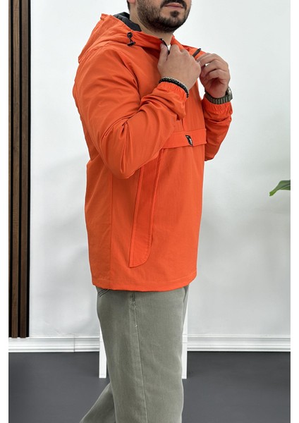 Erkek Slim Fit Kanguru Model İnce Mevsimlik Turuncu Edw077 fiyatları