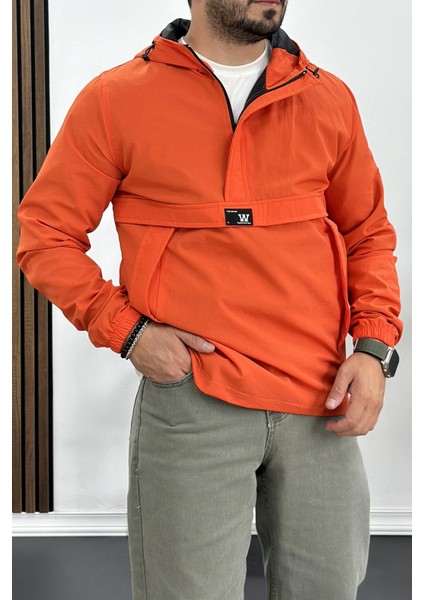 Erkek Slim Fit Kanguru Model İnce Mevsimlik Turuncu Edw077 modelleri