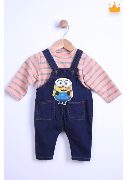 Babyhola Kız Bebek Çocuk Minion Bayramlık Salopet Badi Takım 2284