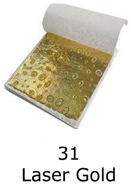 Varak Kaplama Yaprak Metalik Folyo 9X9CM 10LU 31 Laser Gold R5799F-31