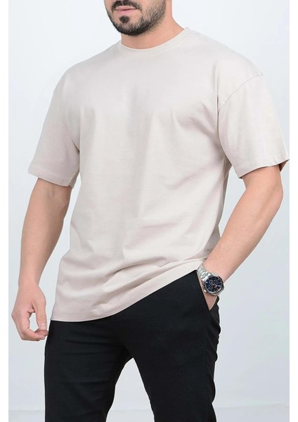Erkek Pamuklu Normal Kalıp Basic T-Shirt Siyah EDW178