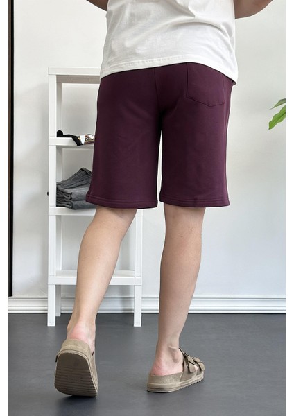 Erkek Likralı Regular Fit Şort Bordo EDW163 modelleri