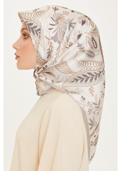 Armine İpek Eşarp 2025 Kış - 9227-85 Bej Twill