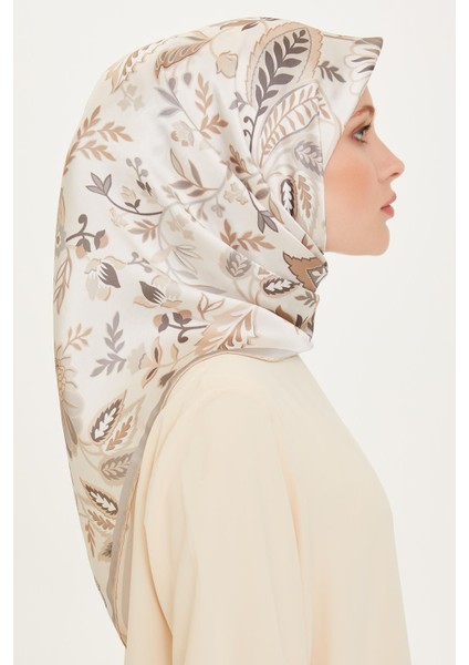 Armine İpek Eşarp 2025 Kış - 9227-85 Bej Twill