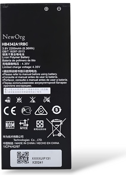 Huawei Y6 2018 Batarya Huawei Ys 2 Honor 4A , HB4342A1RBC Uyumlu Yedek Batarya