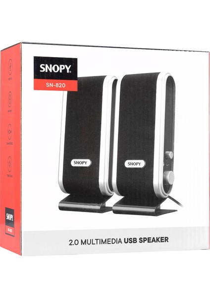 SN-820 2.0 Siyah/Gümüş Lcd İnce Tasarım USB Multimedia Speaker Hoparlör