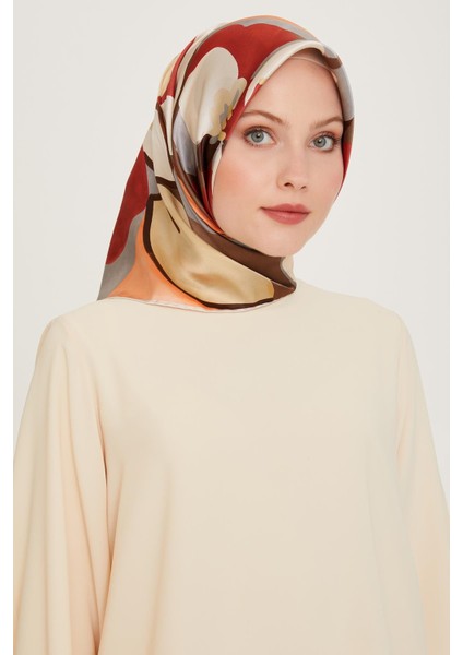 Armine İpek Eşarp 2025 Kış - 9200-03 Bordo Twill