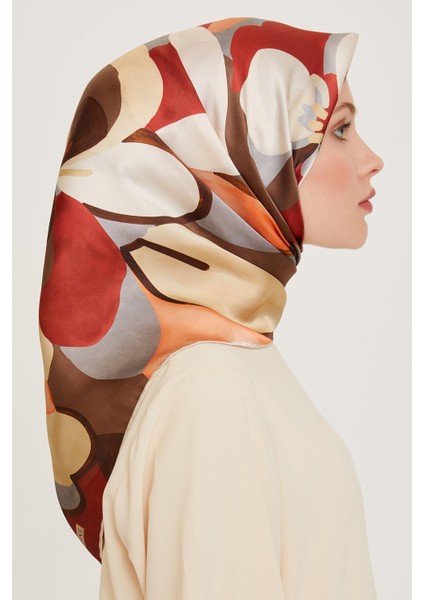 Armine İpek Eşarp 2025 Kış - 9200-03 Bordo Twill