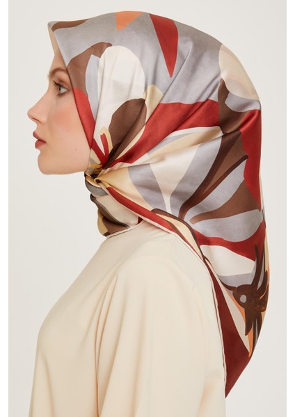 Armine İpek Eşarp 2025 Kış - 9200-03 Bordo Twill