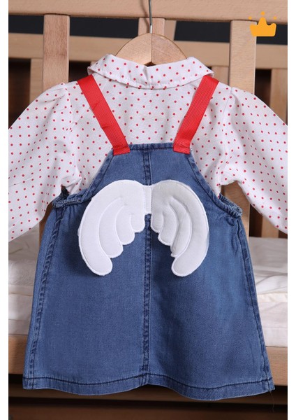Babyhola 2'li Kot Jile Gömlek Kız Bebek Çocuk Elbise Takım