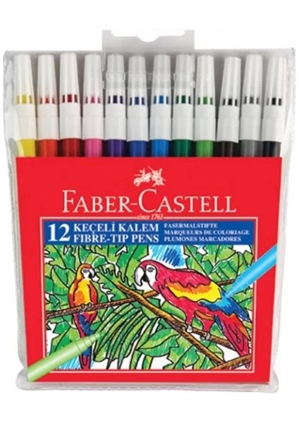 Faber Castell 12 Renk Keçeli Kalem