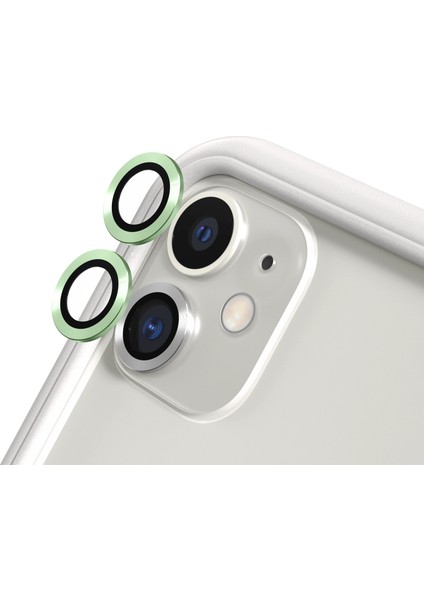 iPhone 11 Kamera Lens Koruyucu Cam Metal Kenarlı 2li Set
