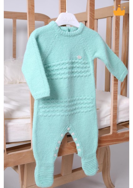 Babyhola Yılbaşı Özel Kostüm Triko Patikli Tulum Erkek Kız Bebek Çocuk 11925