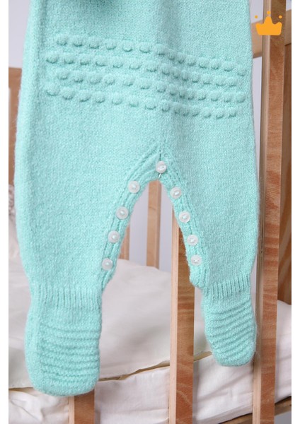 Babyhola Yılbaşı Özel Kostüm Triko Patikli Tulum Erkek Kız Bebek Çocuk 11925
