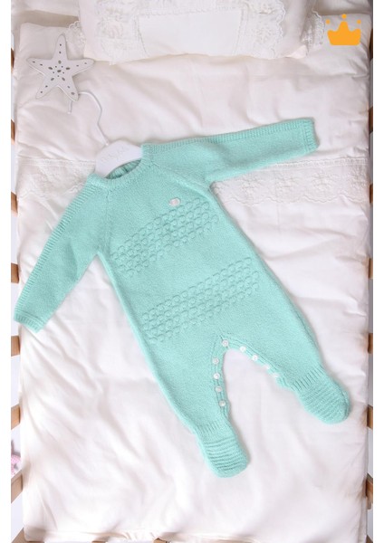 Babyhola Yılbaşı Özel Kostüm Triko Patikli Tulum Erkek Kız Bebek Çocuk 11925