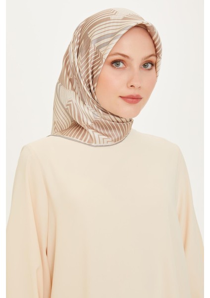 Armine İpek Eşarp 2025 Kış - 9218-83 Taş Krem Sura