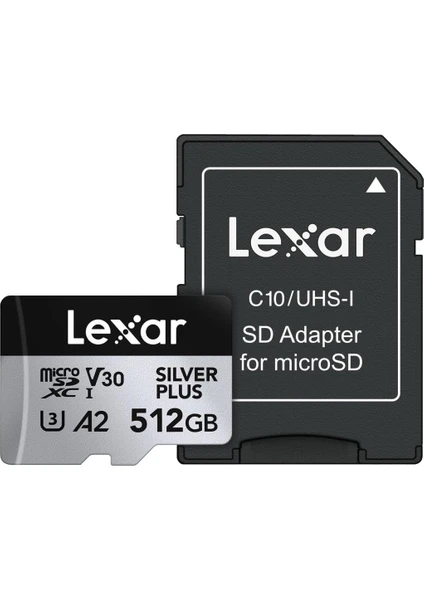 512GB Silver Plus 205MB 4K V30 Uhsı Micro Sd Hafıza Kartı