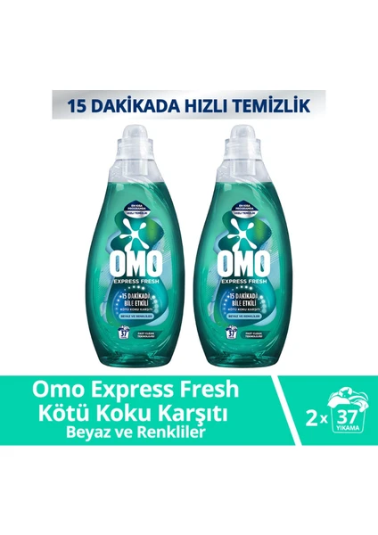 Express Fresh Kötü Koku Karşıtı Beyaz ve Renkliler Sıvı Çamaşır Deterjanı 1480 ml x2