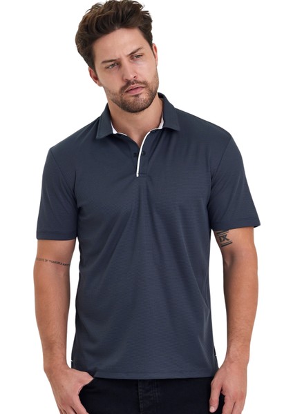 Erkek Kısa Kol Polyester Polo Yaka Fonksiyonel Tişört