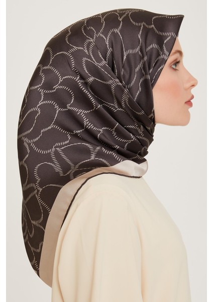Armine İpek Eşarp 2025 Kış - 9222-87 Taş Füme Twill