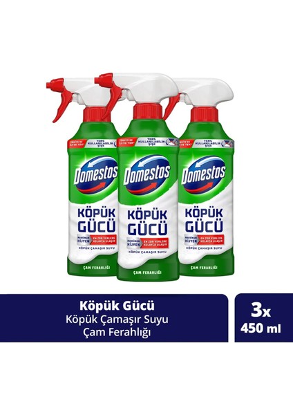 Köpük Gücü Köpük Çamaşır Suyu Çam Ferahlığı 450 ml x3