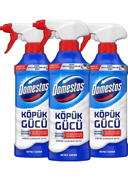 Köpük Gücü Köpük Çamaşır Suyu Beyaz Sabun 450 ml x3