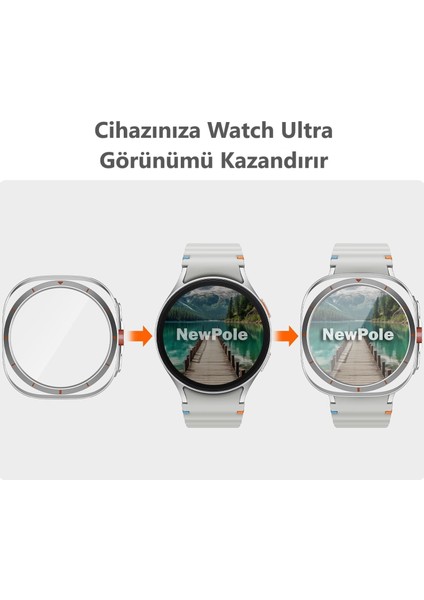 Samsung Galaxy Watch 7 40MM Watch Için Ekran Koruyucu Kılıf Watch Ultra Görünümlü Kılıf Tam Kaplayan Kasa Koruyucu Kılıf Ultra Görünümü Veren Kılıf Samsung Galaxy Watch 7 40MM ile Uyumludur