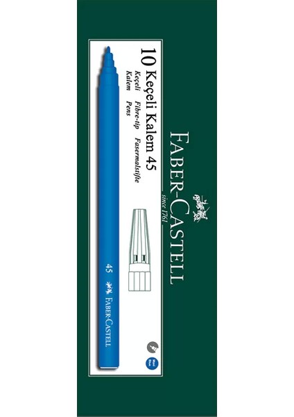 45 Keçeli Kalem Mavi 10 Adet Kalem Seti 10LU Kullanım İçin Uygun