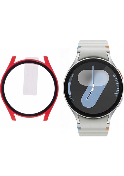 Samsung Galaxy Watch7 Temperli Cam Ekran Filmi ile 44MM Sert Pc Izle Kılıfı (Yurt Dışından)