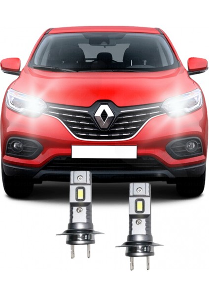 Renault Kadjar Led Uzun Far Ampulü Mini Led 2'Li Set H7 Aparat Gerekmez