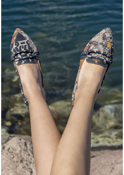 Kadın Vegan Deri Çok Renkli Babet - Supper Tasarım fiyatları