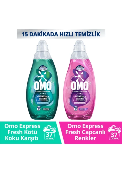 Express Fresh Beyaz ve RENKLILER1480 ml x1 +Omo Express Fresh Renkli ve SIYAHLAR1480 ml x1